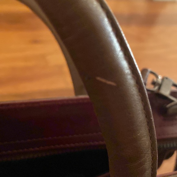 Pristine burgundy and brown leather BCBG Maxazaria purse only used one time - Picture 7 of 8